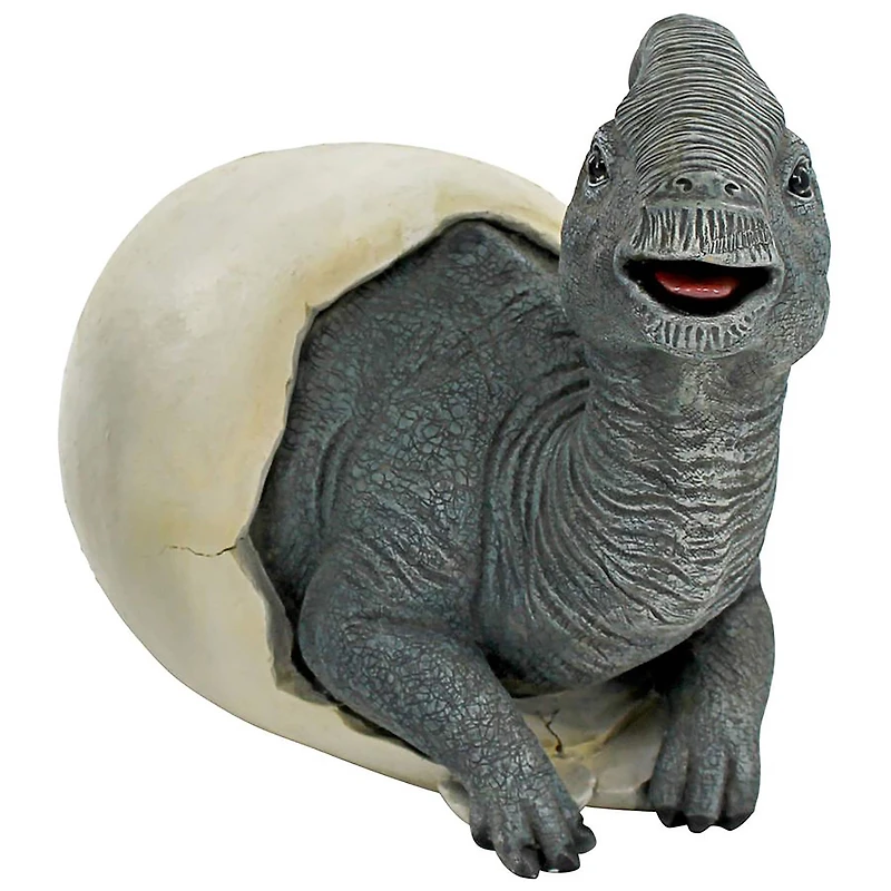 Design Toscano 13" Prehistoric Parasaurolophus Dinosaur Egg Hatchling Garden Statue