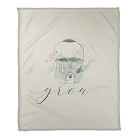Grow Teapot Floral Fleece Throw