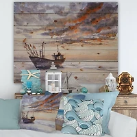 Designart - Wooden Fishing Boat On The Baltic Shore