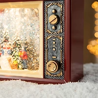 Glitzhome® 7.5" Lighted TV with Snowman Waterglobe