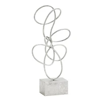 22" Silver Metal Contemporary Twist Sculpture