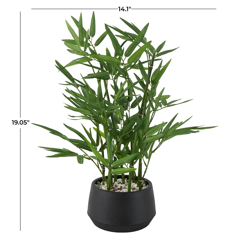 19" Green Foliage Artificial Plant with Black Pot