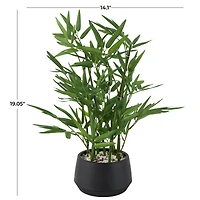 19" Green Foliage Artificial Plant with Black Pot