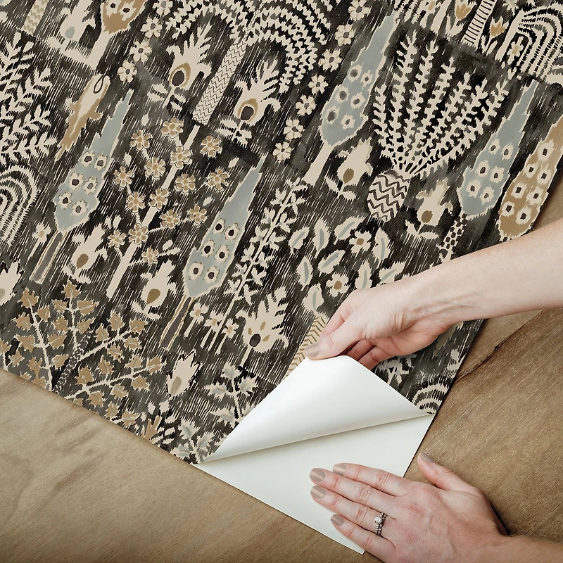 RoomMates Black Persian Ikat Peel & Stick Wallpaper