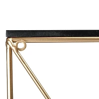 Hello Honey® 24" Wood & Gold Rectangle Wall Shelf