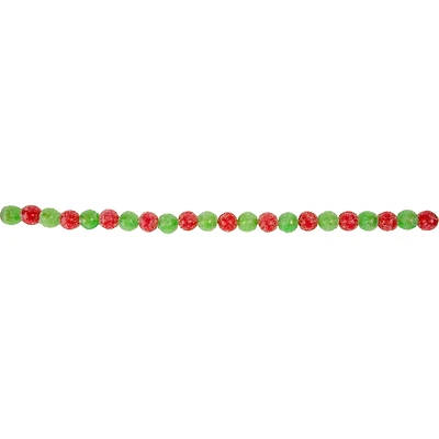 6ft. Red & Green Glittered Candy Drop Christmas Garland