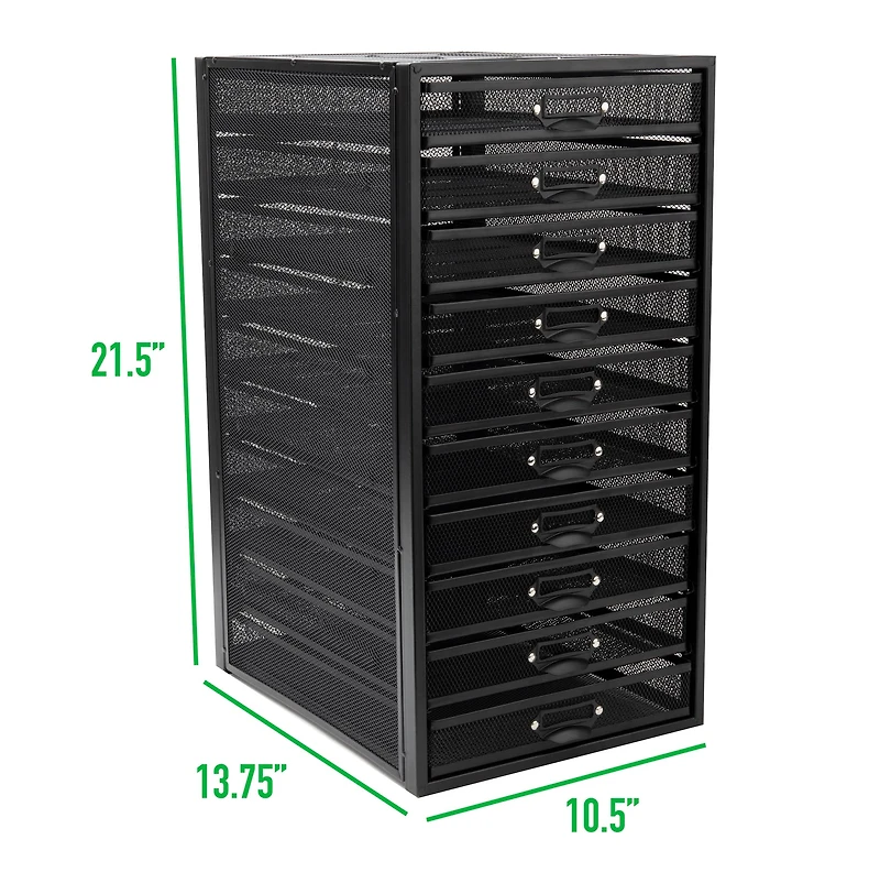 Mind Reader Black 10-Compartment Mesh Desk Organizer