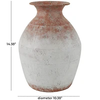 14" White & Rust Distressed Vase