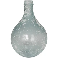 17" Clear Frosted Spanish Glass Bottle Vase