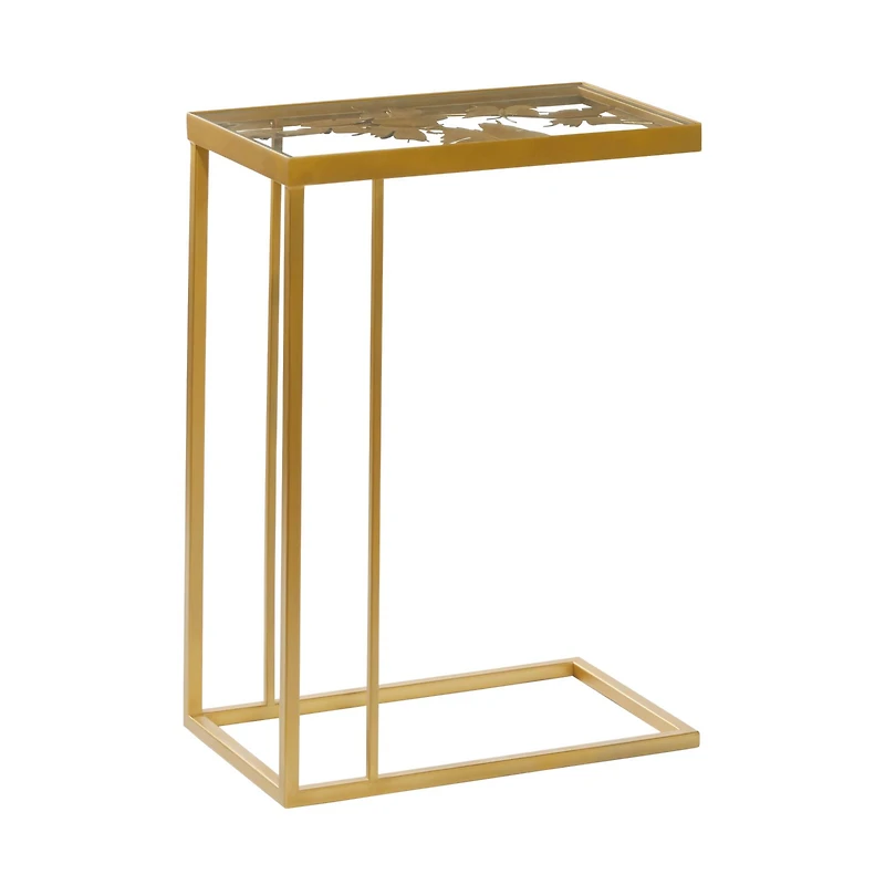 25" Gold Metal Contemporary Accent Table