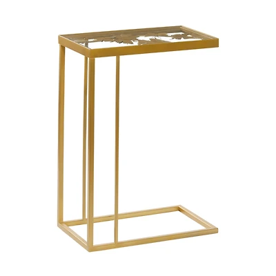 25" Gold Metal Contemporary Accent Table