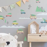 RoomMates Retro Christmas Cars Peel & Stick Wall Decals