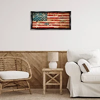 Stupell Industries Patriotic Collaged Flag Floater Framed Art