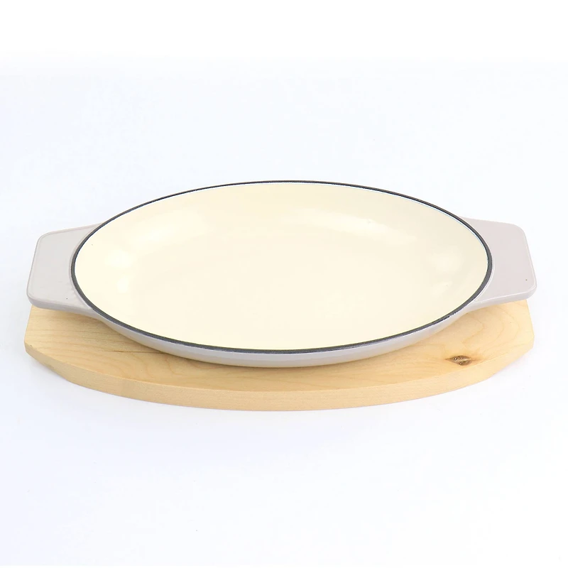 Martha Stewart 2-Piece Enameled Cast Iron Au Gratin with Trivet Set