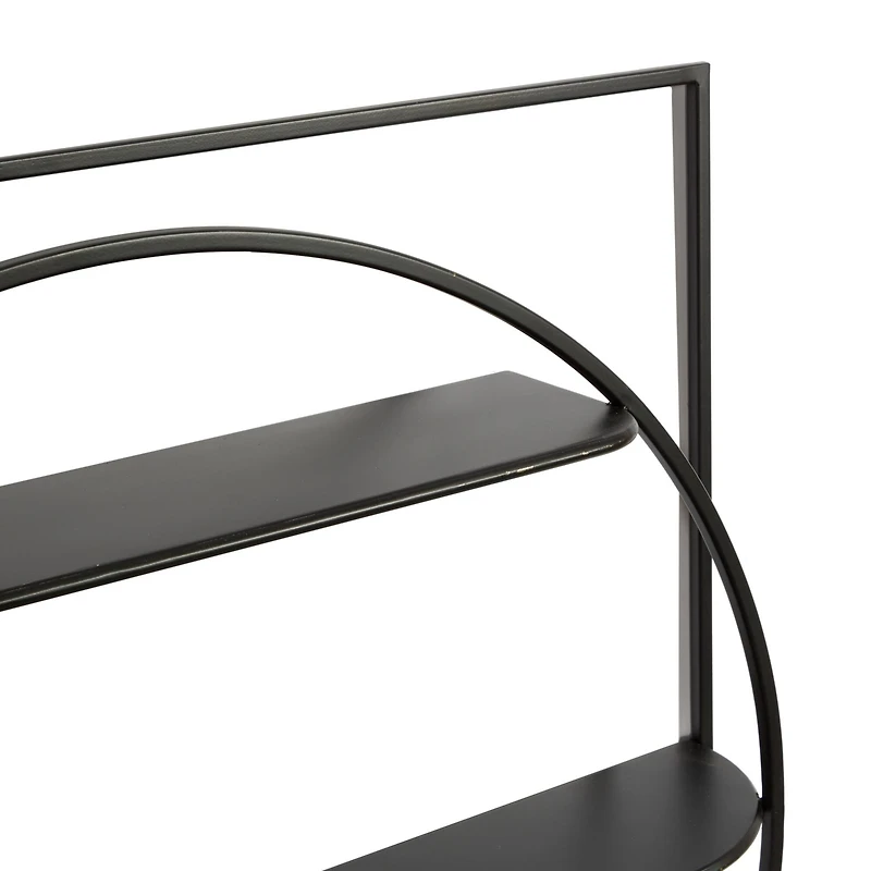 Black Metal Contemporary Wall Shelf, 32" x 32" x 5"