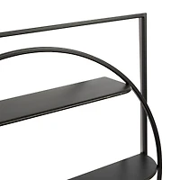 Black Metal Contemporary Wall Shelf, 32" x 32" x 5"
