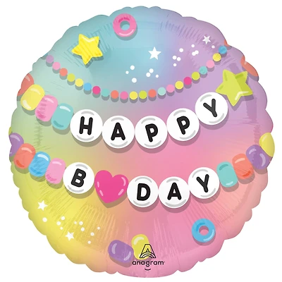 18" Happy Birthday Friendship Bracelet Foil Balloon
