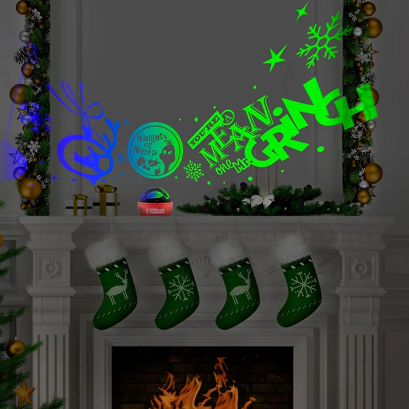 LightShow® The Grinch Merry Grinchmas Rotating Tabletop Projector