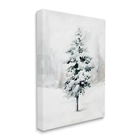 Stupell Industries Wintery Snow Tree Scene Canvas Wall Art