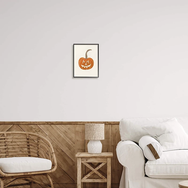 Stupell Industries Happy Jack-o-Lantern Smile Framed Giclee Art