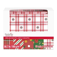 Peppermint Plaid Christmas Cards & Envelopes, 50ct. by Recollections™