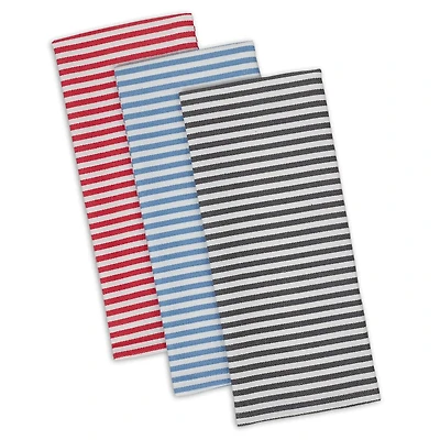 DII® I Love Paris Striped Heavyweight Dish Towels, 3ct.