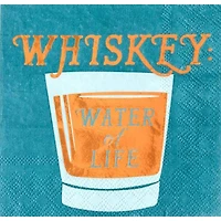 JAM Paper Whiskey Water Of Life Cocktail Napkins, 40ct.