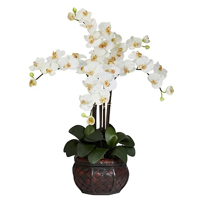 3ft. White Moth Orchid Arrangement in Decorative Vase