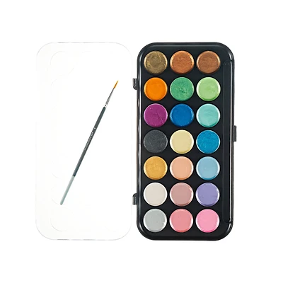 Art Alternatives 20-Color Pearlescent Watercolor Pan Set