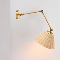 Hello Honey® 29" Antique Metal Brass Finish Coastal Adjustable Wall Sconce