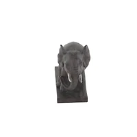 11" Brown Eclectic Polystone Elephant Sculpture