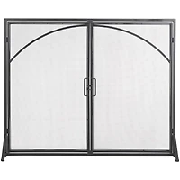 39" Black Metal Minimalistic Single Panel Fireplace Screen