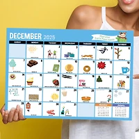 July 2025 - June 2026 Medium Every Day's A Holiday Desk Pad Monthly Blotter Calendar