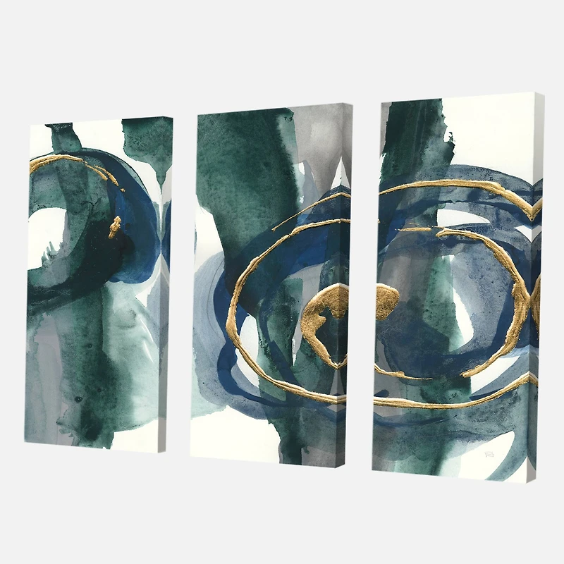 Designart - Mettalic Indigo and Gold III