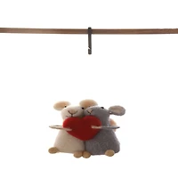 Hello Honey® 3.25" Mice Holding Red Heart Wool Felt Ornament