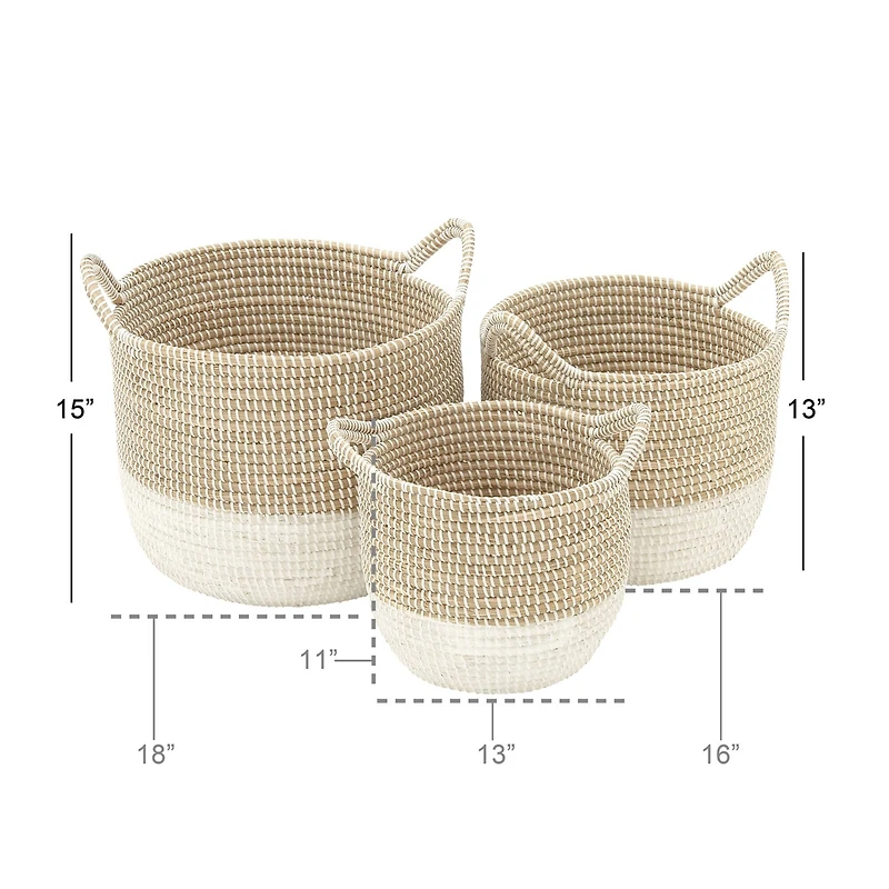 CosmoLiving by Cosmopolitan Brown Sea Grass Contemporary Storage Basket Set