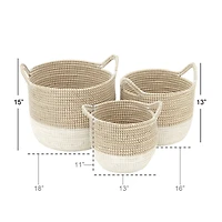 CosmoLiving by Cosmopolitan Brown Sea Grass Contemporary Storage Basket Set
