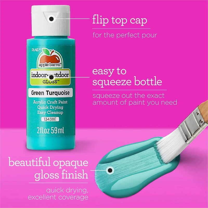 Apple Barrel® Acrylic Glossy Brights 12 Piece Paint Set