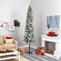 9ft. Pre-Lit Flocked Grand Alpine Artificial Christmas Tree, Clear LED Lights