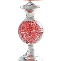 Set of 2 Red Glass Glam Table Lamp, 25"