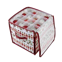 Laura Ashley Nutcracker Print Stackable Christmas Ornament Storage Box
