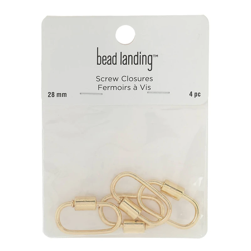12 Packs: 4 ct. (48 total) 28mm Carabiner Screw Closures by Bead Landing