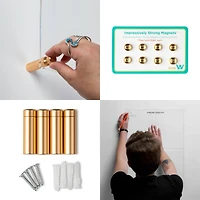 Wexel Art Single Panel Clear Acrylic Floating Wall Frame & Magnets with Gold Hardware