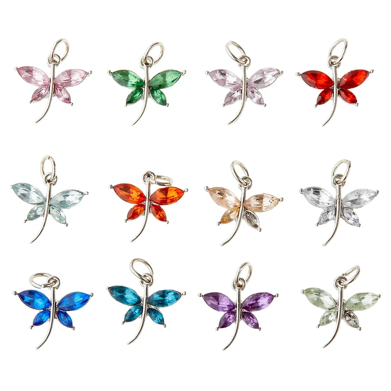 12 Packs: 12 ct. (144 total) Charmalong™ Silver Dragonfly Charms by Bead Landing™