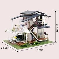 Wizardi Miniature Roombox: Villa Monet's Garden Dollhouse Kit