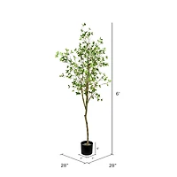 6ft. Potted Artificial Milan Leaf Tree