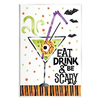 Stupell Industries Eat Drink & Be Scary Halloween Wall Plaque Art
