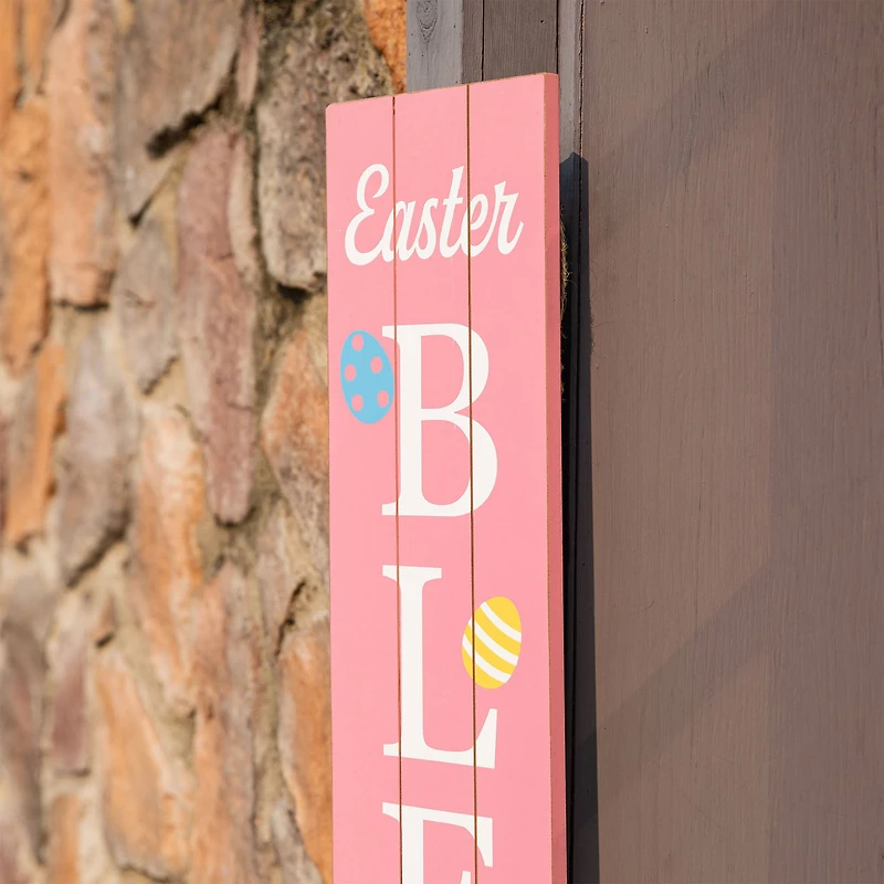 Glitzhome® 60'' Easter Blessings Wooden Porch Sign