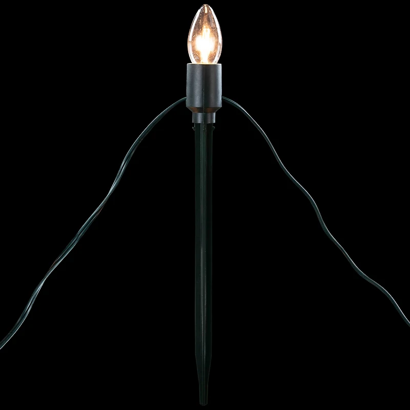 Mighty Light Clear C9 Christmas Pathway Marker Set, Green Wire