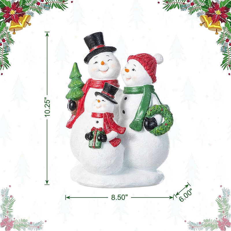 Glitzhome® 10.25" Christmas Resin Snowman Family Table Decor